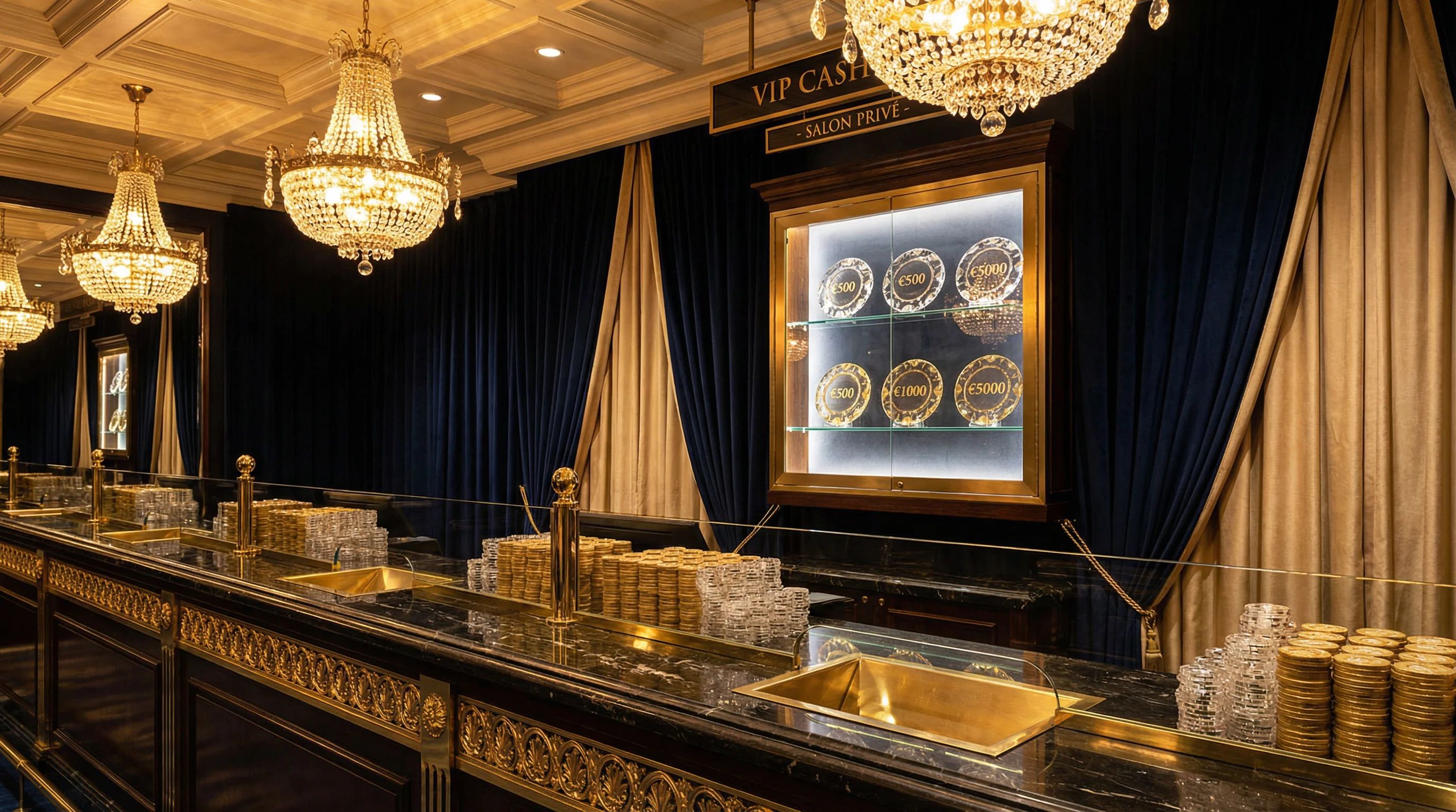 筹码兑换场景展示，尽享 真人百家乐 的奢华体验